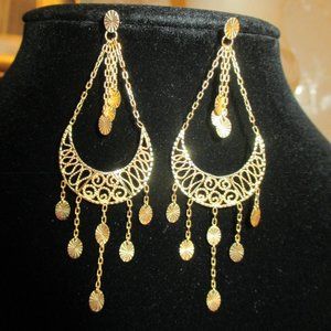 14K Yellow Gold Dangle Earrings